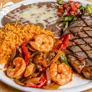 Lomo Asado (Grilled Ribeye with Shrimp)