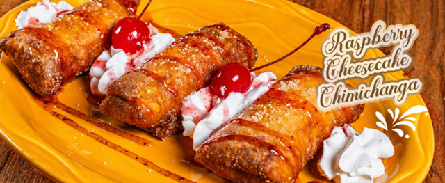 Raspberry Cheesecake Chimichanga.